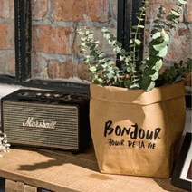 북유럽 인테리어 크래프트 종이 봉투 화분 친환경 페이퍼백, 종이바구니영문디자인XL