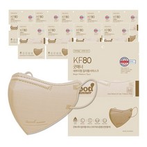 [굿매너] KF80 새부리형 컬러 마스크 중형 여름용, 5매입, 5개, 베이지
