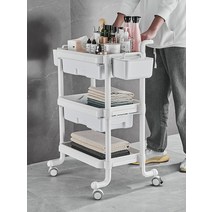 피부과 병원 장비 이동 카트 서랍 웨건 트롤리 저소음, 3단 - 화이트 + 2수납함 + 2서랍