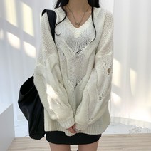 티데일리 여성용 러브유 꽈배기 루즈핏 니트 스웨터 원피스