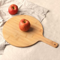 대나무 플레이팅도마 원형 우드 원목 나무 도마 가벼운 손잡이 빵도마 피자 판, 대나무 플레이팅 도마 (원형)