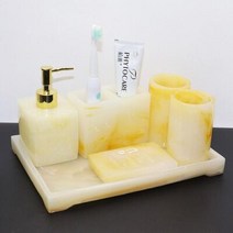 호텔 욕실 수지세트 욕실 액세서리 세트 수지 소재 비누 디스펜서 칫솔 홀, 6 Pieces Set D