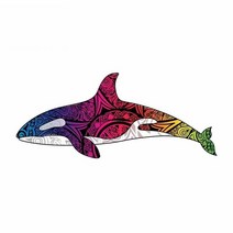 롱핀스티커 오리발스티커 시트형 개성 자동차 스티커 Orca 고래 만화 애니메이션 고급 데칼 패션 PVC 창 장식 액세서리 방수, [01] Whale - 01, [01] 13 X 5 cm