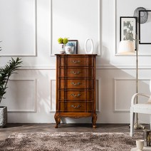 [퍼니프랑] 수입 유럽형 빈티지 엔틱가구 TR 02 DR 엔틱 컬러 5단 수납 서랍장, 없음