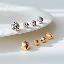 [DB3-030] 실버 부자재 엽전 볼 염주 팔찌 만들기 DIY 재료 silver 925, 8mm