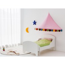낮잠 나뭇잎 캐노피 2type 아기침대꾸미기 텐트 햇빛가리개 여자아이 여아공주방 이케아, MERRY / 핑크