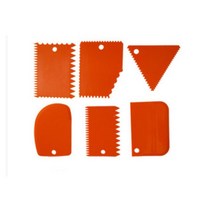 도자기굽기 물레 흙 재료 점토 도자기 플라스틱 스크레이퍼 도구 점토 조각 치아 모양 DIY 텍스처 6 개, 03 orange