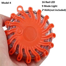 불꽃신호기 비상신호기 불꽃신호기차량용 LED 비상 자동차 손전등 플레어 깜박이 경고 야간 조명 길가 디스크 비콘 빨간색 노란색 경찰 도로 마그네틱 베이스 라이트, [04] Without Battery, 1개
