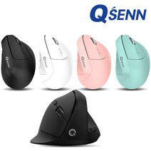 QSENN WM3100 무소음 무선 버티컬 마우스, 핑크