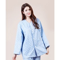 케어웨어 ﻿CW-3290 블루 체크/쟈가드 환자복