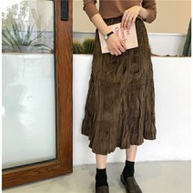 [사수바리] 밴딩 벨벳 롱 스커트 치마 3color 하객룩 여성 플리츠 여자 가을 겨울 봄