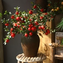 석류나무 조화 화분 인조식물 조경 촬영용 꽃 도매 거실 카페 양귀비 꽃꽂이 꽃다발, 옵션1