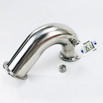 2 quot51mmOD64mm 써모 웰 니플 및 플러그가있는 135 도 파이프 벤드 트라이 클램프 연결 엘보 파이프 피팅 SS304