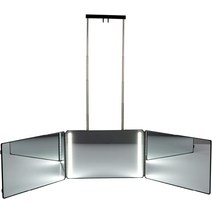 smartc 헤어 커팅용 3방향 거울 - 28개의 충전식 LED 조명이 있는 3단 이발소 거울 - 브레이딩 면도 셀프, 한개옵션0