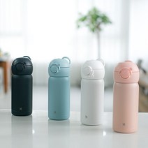 JVR 모노아이 원터치 스텐물병 350ml 보온보냉 텀블러 어린이물병, 블랙