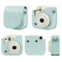 fujifilm mini 9 mini 8 mini 8+ 케이스 용 가죽 숄더 스트랩 백 보호 케이스 파우치, 하늘색