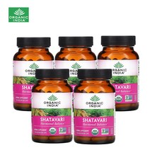 오가닉 인디아 샤타바리 Shatavari 800 mg 90정 x5 식물성 풀루란 베지 캡슐