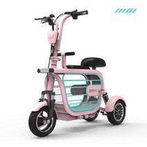 팻전기자전거 미니 휴대용 전기 세발 자전거 스쿠터 반려동물 바구니 좌석 400W 48V 70KM, 6.Pink 15AH 6570KM