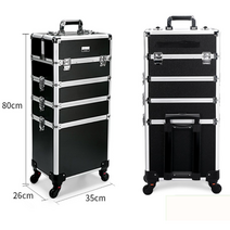 화장품캐리어 메이크업박스 메이크업 캐리어 가방 수납함 네일아트 전문가용 화장품 소품 정리 특수가방, G.블랙 4단, 1개