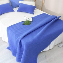 이솔홈 피그먼트 침대 이불 겸 패드 60수 아사, 블루