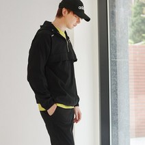 VENTIV 남자 융기모 후드아노락 집업 조거팬츠 세트