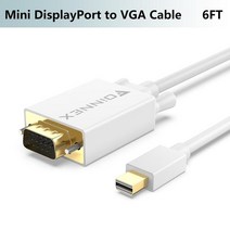 비디오 케이블 컴포넌트케이블 컴포지트 FOINNEX-미니 디스플레이포트/썬더볼트-VGA 6 피트 마이크로소프트 서피스 프로 5 4 3 디스플레이 어댑터 코드, [01] MDP to VGA Cable 6FT, [01] 2m