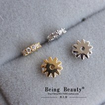 악세서리 DIY 부자재 구리 도금 18K 골드 지르콘 마이크로 키링 목걸이 열쇠고리 제작