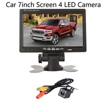 네비후방카메라 자동차 후방 모니터 내비게이션 트랙터 트럭 IR 후면보기 카메라 및 7 "LCD 백업 모니, 04 car 7 inch 4 LED