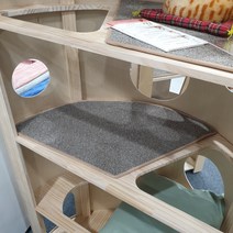 CATNEST 반달형 캣타워, 1set, 카펫발판-브라운