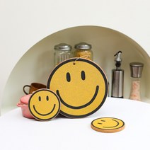 귀여운 티코스터 스마일 냄비받침, 스마일 받침대 - S