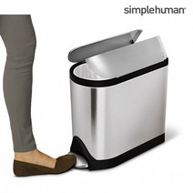 [포커시스] [심플휴먼] 디럭스 버터플라이 페달 휴지통 10L 실버 SPH-CW1899, 상세 설명 참조, 상세 설명 참조