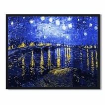 MINJING DIY그림그리기 물감 + 붓 세트 경치 반 고흐 명화 별이 총총한 나일강 명화그리기 유화그리기 취미생활 생일선물 인테리어 소품 (액자 포함 )hnvidfmbklgf 033, 블랙 액자 40x50cm