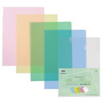 문화 F493-7 컬러 클리어 L홀더 A4(10개)반투명 화일, 노랑