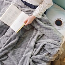 더조이 극세사 무릎 쇼파 담요 캠핑 차박 블랭킷 두꺼운 4계절 와플 대형 사무실 이불