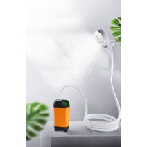 캠핑용 야외 충전식 무선 간이 샤워기 USB 휴대용 샤워 해변 낚시 일체형 세차, 04. 오렌지색 스마트디지털 샤워기