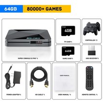가정용오락실게임기 슈퍼 콘솔 X2 프로 레트로 게임 콘솔 PSP/PS1/Sega Saturn/N64/DC 100000   클래식 게, 01 EU, 01 64G-2 Controller