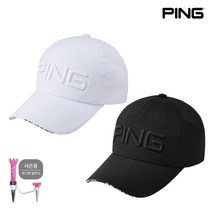 핑 2022 칠각 샌드챙 사면타공 남성 골프모자 삼양정품+골프티, 블랙