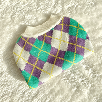 데댕 개오다노 브이넥 강아지 니트 조끼 브랜드옷, violet