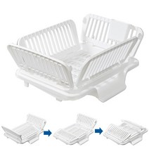 S.K 접이식 물빠짐 건조기(NAGARE) 접어서 수납가능한 컴팩트 건조기, No1가로형(화이트)8461