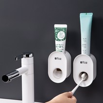 더숨 무타공 자동 치약짜개 치약 디스펜서, 화이트 2개, 2개