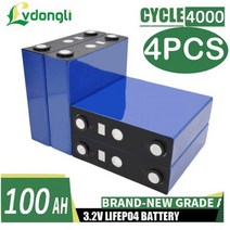 인산철 배터리 Lifepo4 충전식 리튬 철 인산염 AC 12V 3.2V 100Ah 보트 골프 카트 RV EV 지게차 159543, blue-4PCS