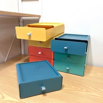 데코리타 책상 욕실 식탁 다용도 슬라이딩 미니 정리함, (세트 4p)책상 정리함, 옐로우 2p+네이비 2p