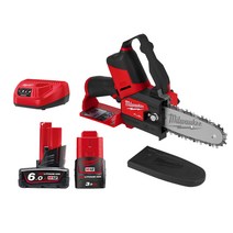 밀워키 12V 6인치 충전 체인톱 M12 FHS-632X 6.0Ah 3.0Ah 배터리2팩 세트