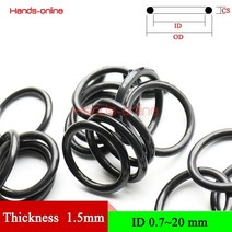 nbr 두께 1.5mm0.059in oring 기계식 씰 링 가스켓 o-링 키트 o 링 니트릴 고무 가스켓 링 씰 와셔 씰, [09] ID 18mm