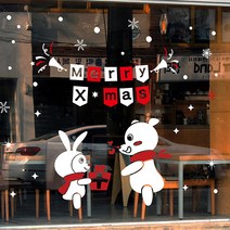 뭉키데코 크리스마스 창문 윈도우 스티커 눈꽃스티커 시트지_S4_선물하세요