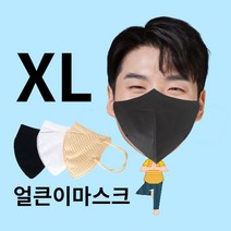 그린비 국산 특대형 빅사이즈 얼굴큰사람 특대 귀안아픈 숨쉬기편한 블랙 화이트 베이지 컬러 일회용 2D 새부리형 마스크 50매 (1매씩 개별포장), 그린비2D특대형 베이지50매(국산/개별포장)