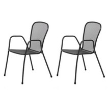 1+1 야외의자 사각망 철망 야외 정원가구 펜션 리조트 테라스, 사각망의자1+1-블랙