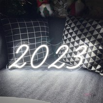 네온간판 LED 네온 사인 벽걸이 방 장식 2023 숫자 조명 재미있는 홈 스토어 게임방 벽 선물, 01 40X14.5 CM_11 red