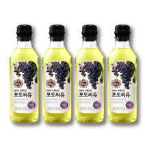 제일제당 100% 스페인산 포도씨유 500ml x 4개 발연점 높은 식용유