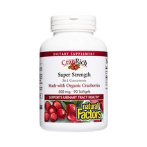 네츄럴팩터스 크랜베리 500mg 90캡슐 50배농축 (20000 mg) 크랜베리효능 크린베리효능 Cranberry